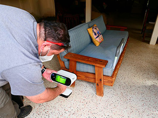 USF's Center for Digital Heritage and Geospatial Information 3D scans President Jimmy Carter's daybed. [Photo courtesy of Lori Collins]