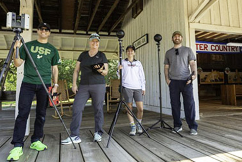 USF's Center for Digital Heritage and Geospatial Information at the railroad depot that served as Jimmy Carter's presidential campaign headquarters. [Photo courtesy of Lori Collins]