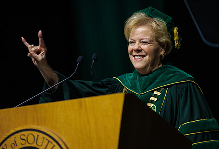 President Rhea Law at commencement