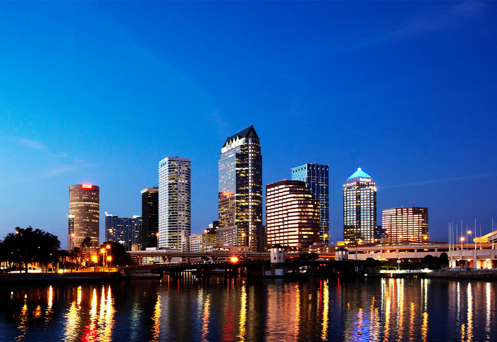 view of city of Tampa skyline