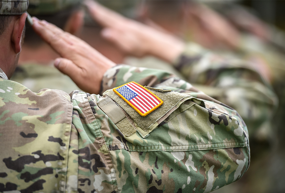 Members of the military salute