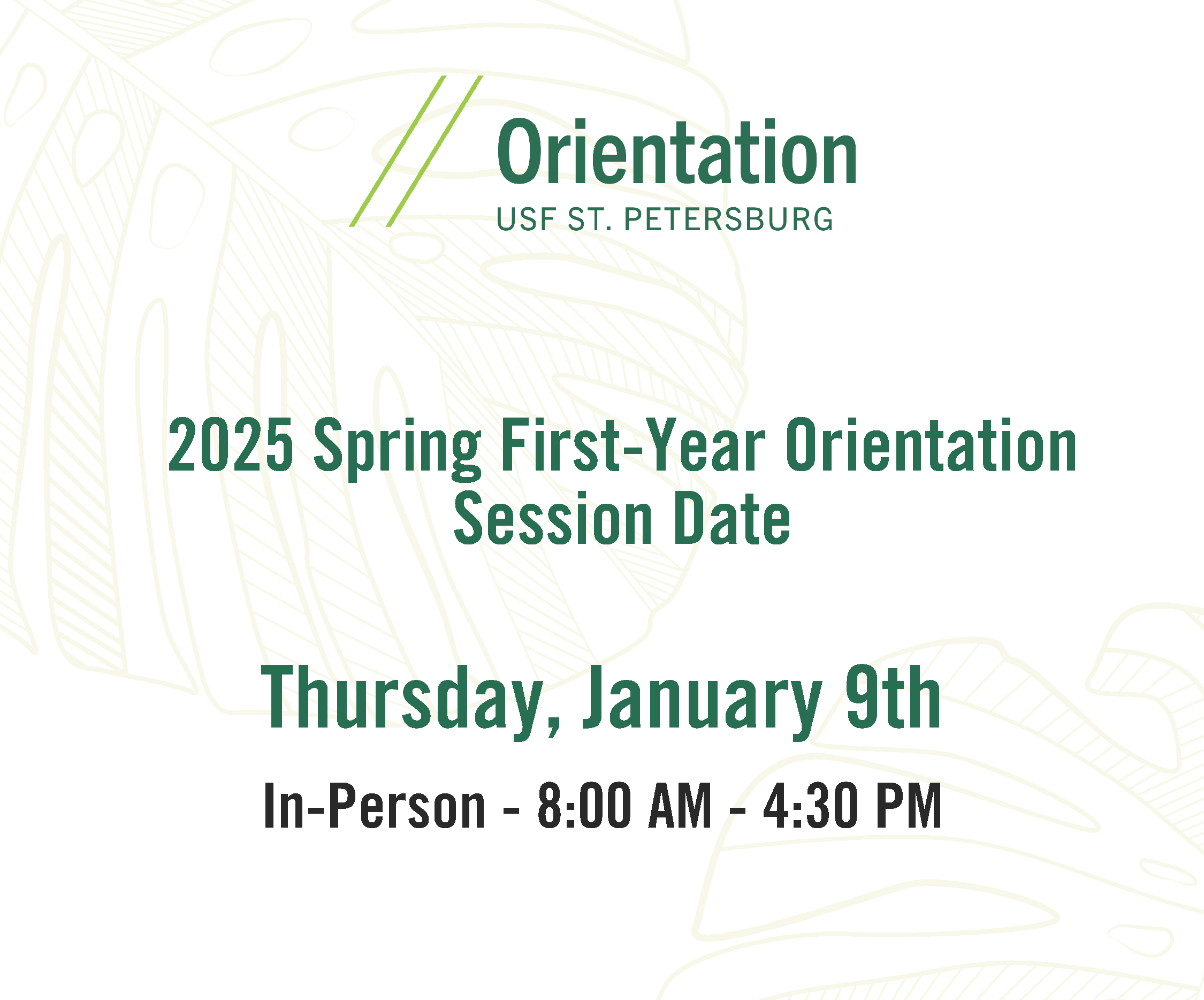 First Year Orientation - 2025 Spring - Thurs Jan 9, 8am - 4:30pm