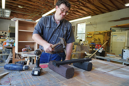 John Cotter in his workshop