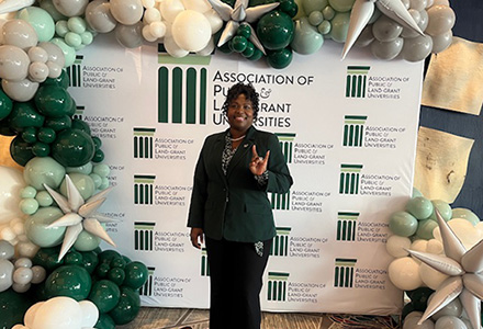 Sylvia Thomas at APLU conference