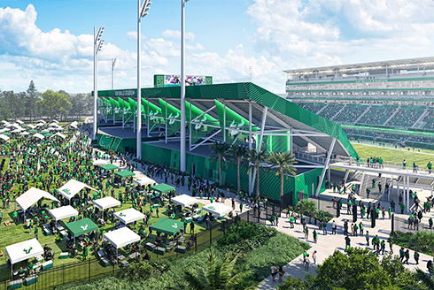 Rendering of the tailgate section of the new on-campus stadium