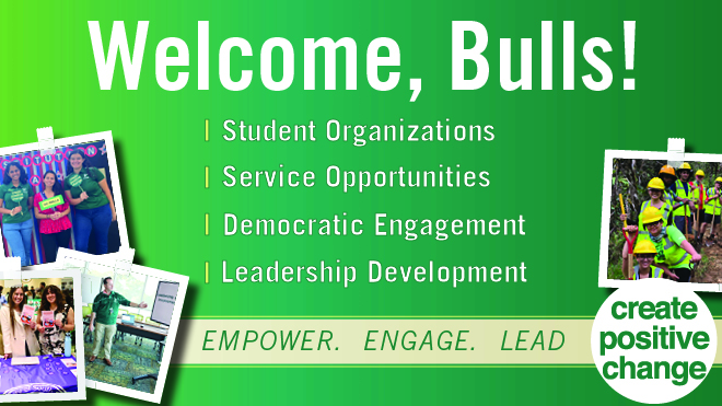 Welcome, Bulls! text with images of student programs