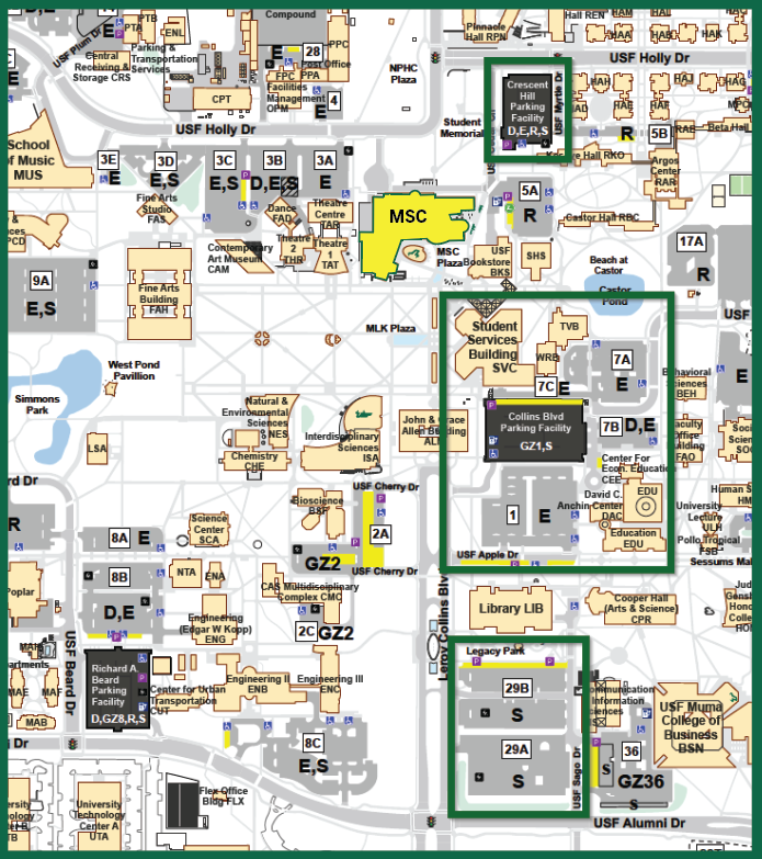 Parking Map for family weekend 2024.