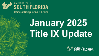 USF Compliance & Ethics Logo & Title IX Update