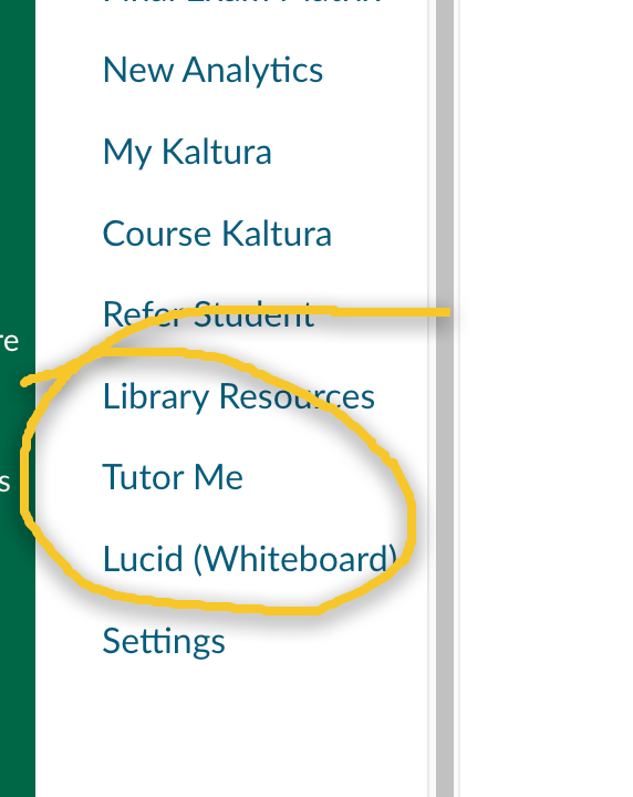  ChatGPT said: ChatGPT The image displays a sidebar menu with various navigation options. The "Tutor Me" option is prominently circled in yellow, drawing attention to it. 