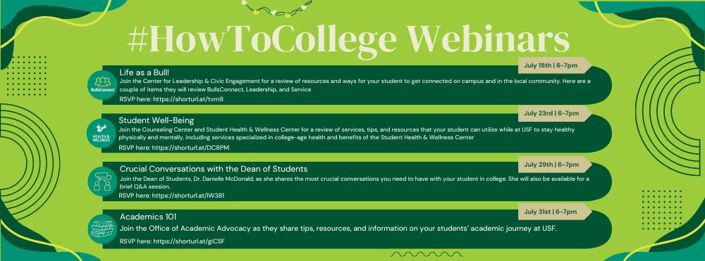 How to college webinars graphic