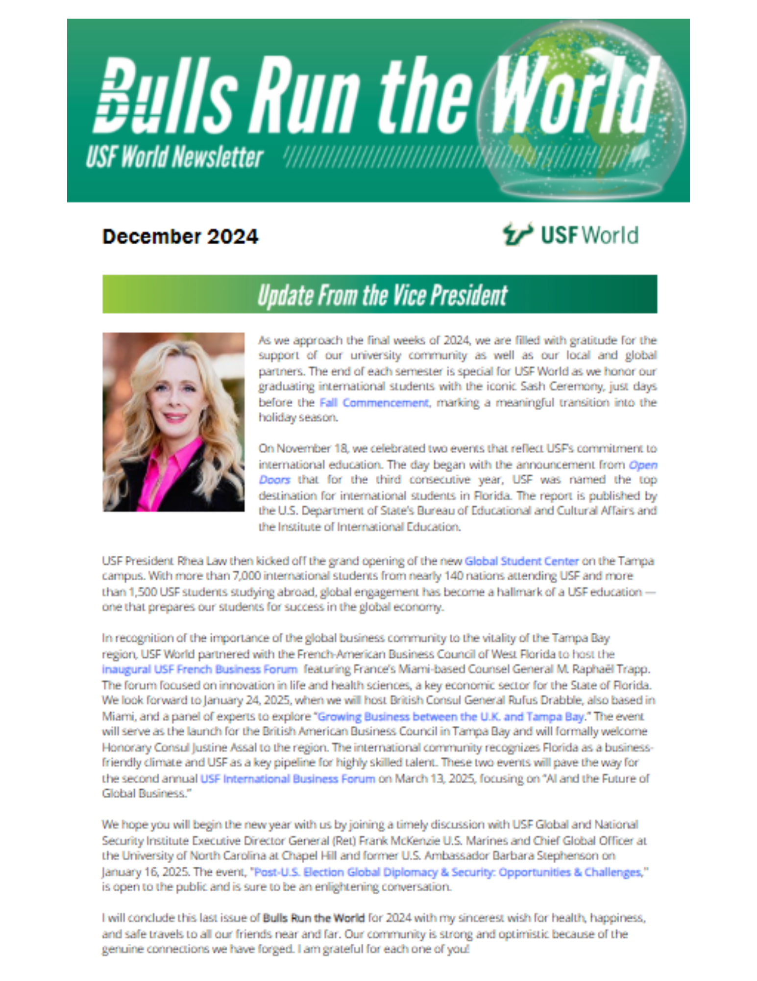 newsletter thumbnail with green header