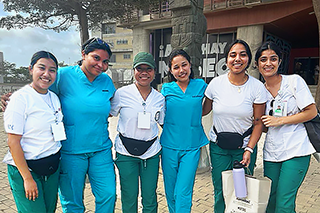 group of nursing students smiling