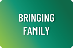 lime and evergreen colored thumbnail with the words bringing family in white