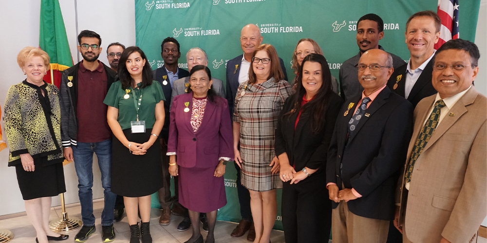 group shot of recent Fulbright awardees at the University of South Florida