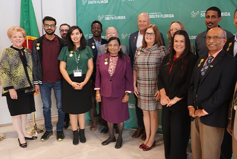 group shot of recent Fulbright awardees at the University of South Florida