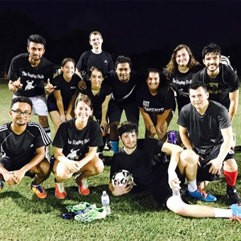 Khan and his intramural soccer team